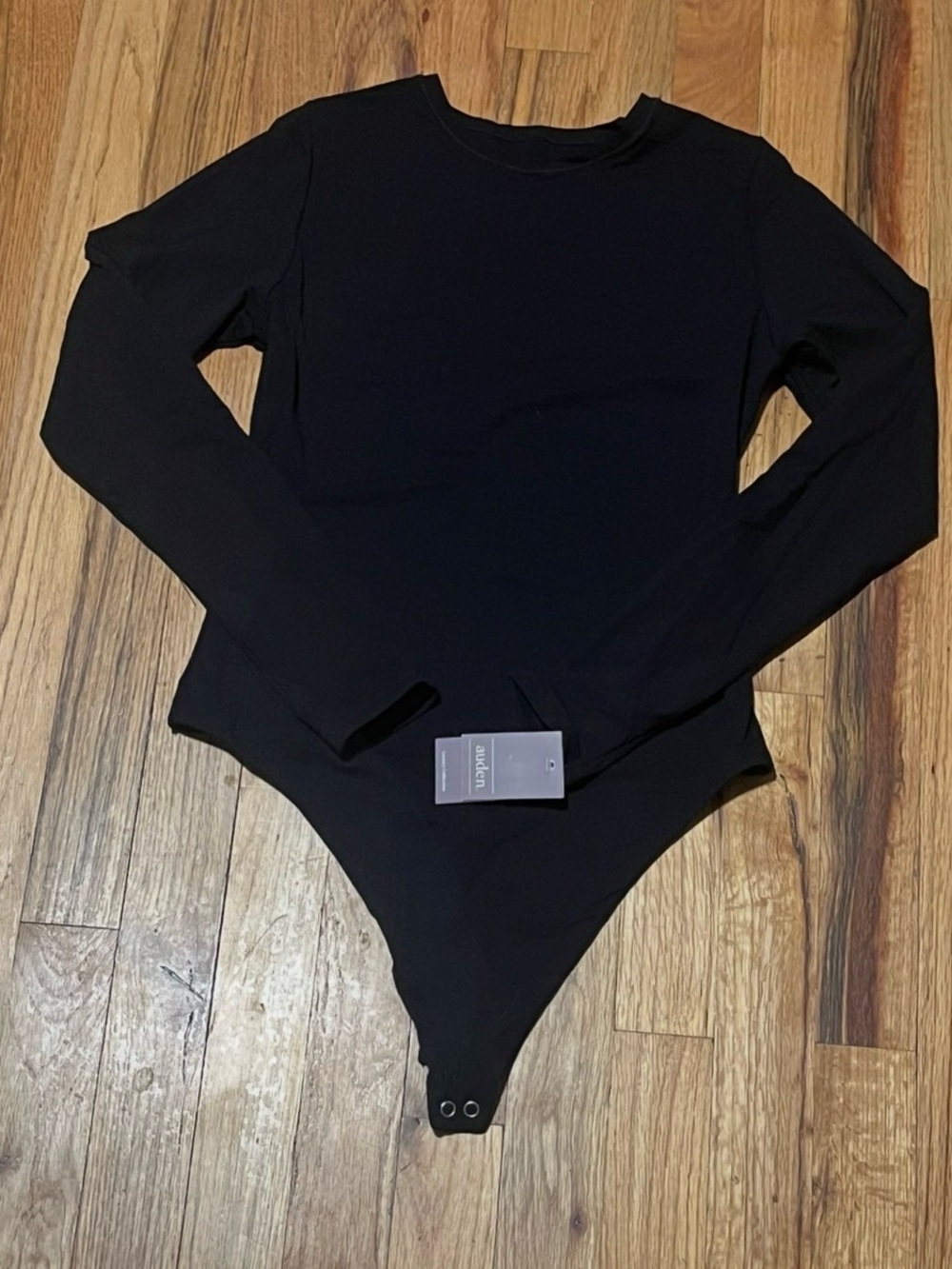 Auden Black Fully Lined Long Sleeve Bodysuit | Size M NWT - Picture 7 of 7
